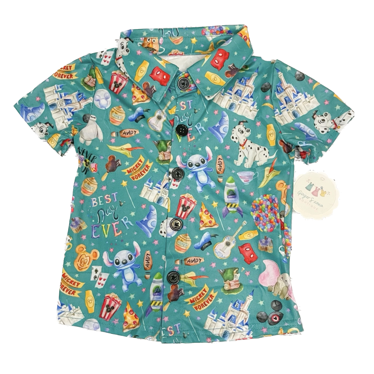 Enchanted Designer Inspired Print Boys Button-up shirt – Ginger's XOXO  Boutique