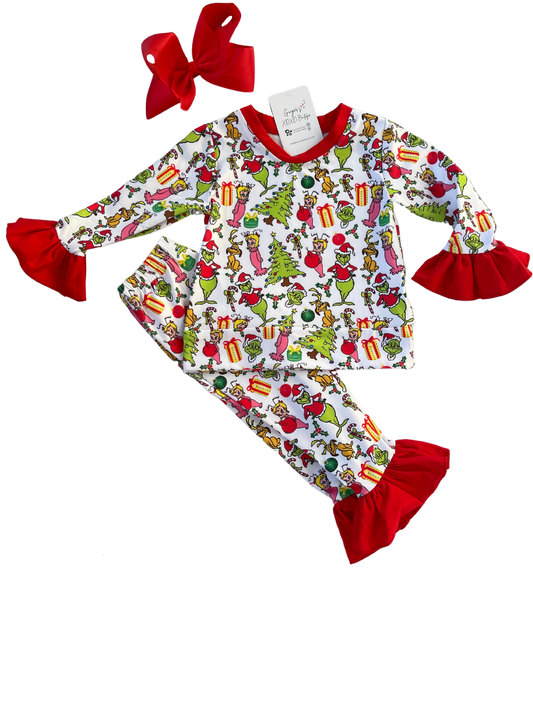 Girls "You're A Mean One" Mr. Grinch Pajamas