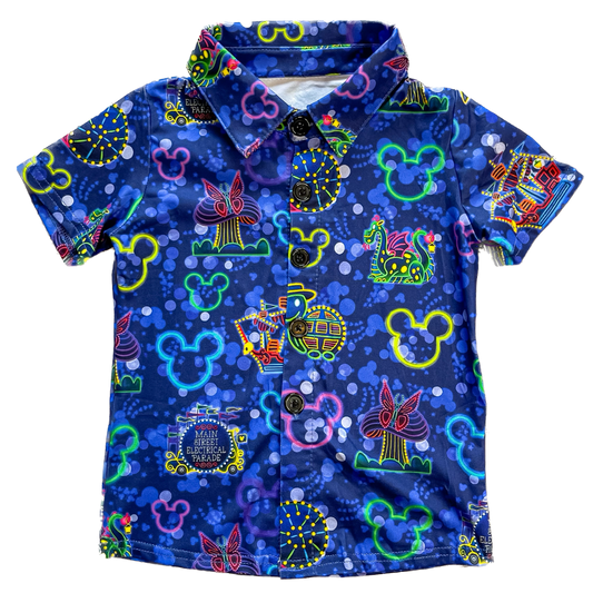 Enchanted Light Parade Inspired Print Boys Button-up shirt