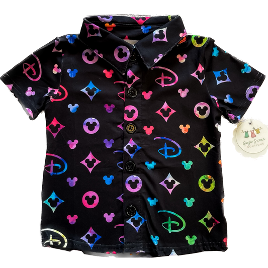 Enchanted Designer Inspired Print Boys Button-up shirt