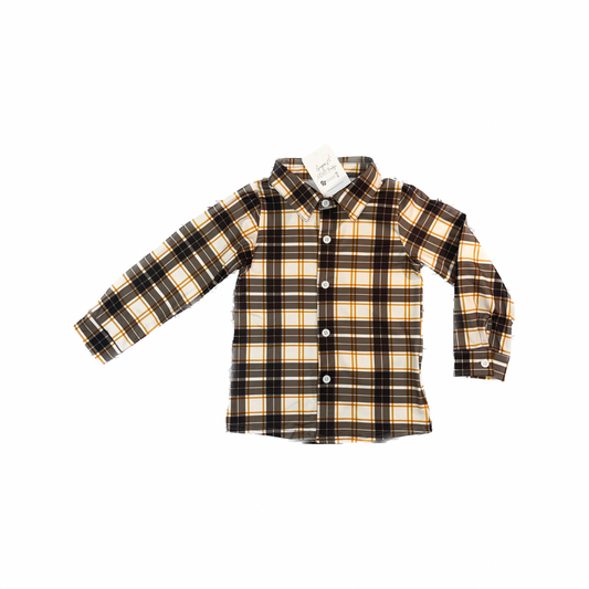 Boys Holiday Fall Plaid Button-up Shirt