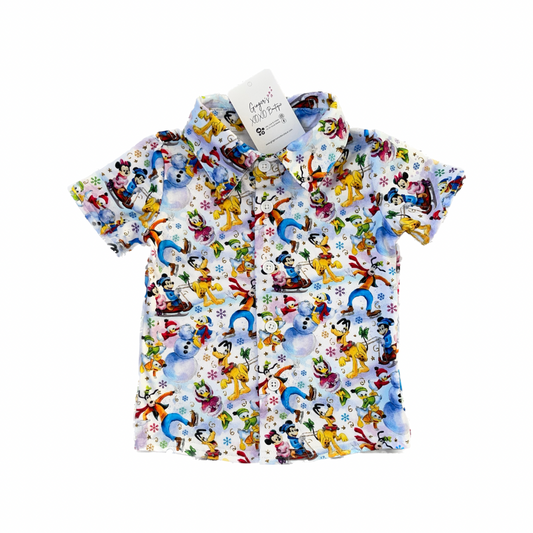 Boys Enchanted Winter Wonderland Button Up Shirt